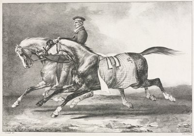 Egzersiz Yapan İki Benekli At by Theodore Gericault