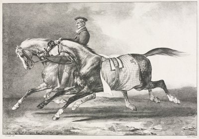 Egzersiz Yapan İki Benekli At, 1822. by Theodore Gericault