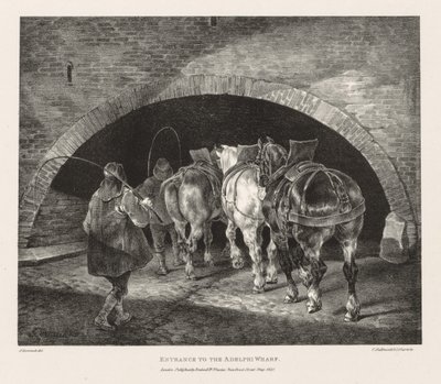 Yaşamdan ve Taştan Çizilmiş Çeşitli Konular: Adelphi İskelesi Girişi by Theodore Gericault