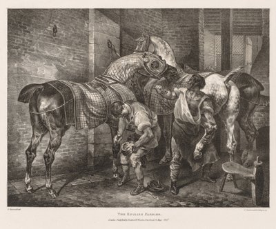 Yaşamdan ve Taştan Çizilmiş Çeşitli Konular: İngiliz Farrier, 1821. by Theodore Gericault