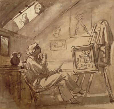 Stüdyosunda genç ressam by Theodore Gericault