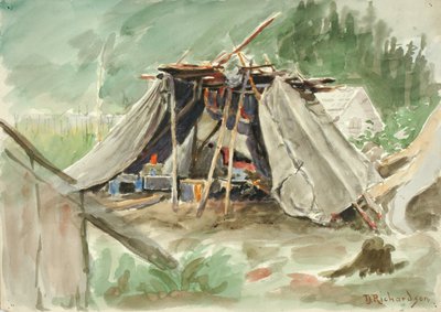 Kızılderili Kampı, Alaska, yak. 1880-1914. by Theodore J. Richardson