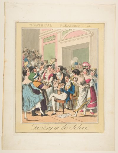 Teatral Keyifler, Levha 5: Salonda Şölen, ca. 1835. by Theodore Lane