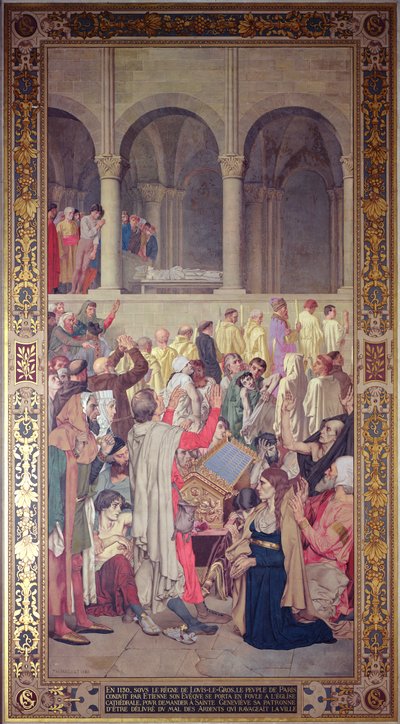 Aziz Genevieve Mucizesi, 1883 (duvar resmi) by Theodore Pierre Nicolas Maillot