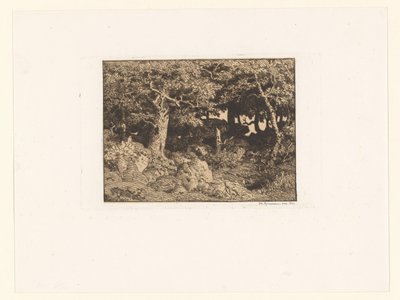 Kayaların üzerinde meşe ağaçları Chênes de Roche (orijinal başlık) by Theodore Rousseau