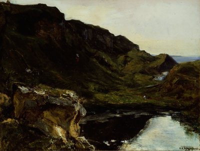 Manzara, c.1835 (tuval üzerine yağlı boya) by Theodore Rousseau