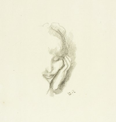 Eline Yaslanmış Bir Kadının Başı by Theodore Roussel