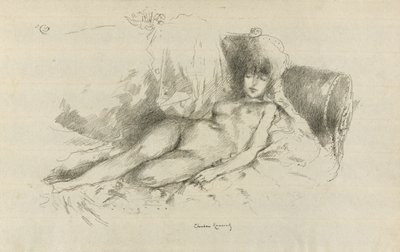 Çıplak, Uyuyan Kadından Çalışma by Theodore Roussel