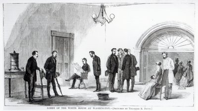 Lobby of the White House at Washington   by Theodore Russell Davis