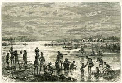 Zambeze Nehri kıyısındaki yaşam, marutlar temizliğine çok düşkündür ve onlar için yıkanmak ilk gerekliliktir. Th gravürü. Weber, 1875-1879
