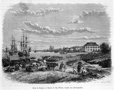 Rade de Saygon. Çizim Th. Weber, bir fotoğrafa dayanmaktadır. by Theodore Weber