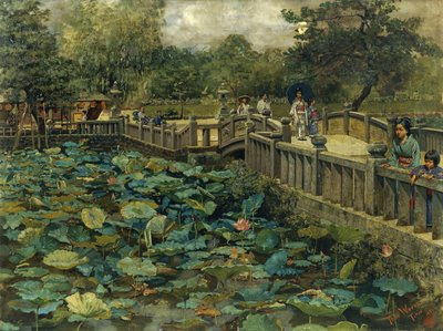 Lotus Göleti, Shiba, Tokyo by Theodore Wores