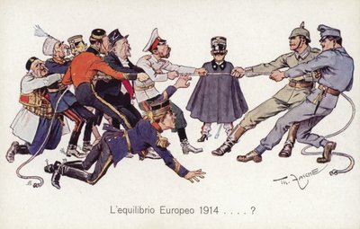 1. Dünya Savaşı Müttefikleri, Merkezi Güçler ile halat çekme oyunu oynuyor by Theodore Zasche