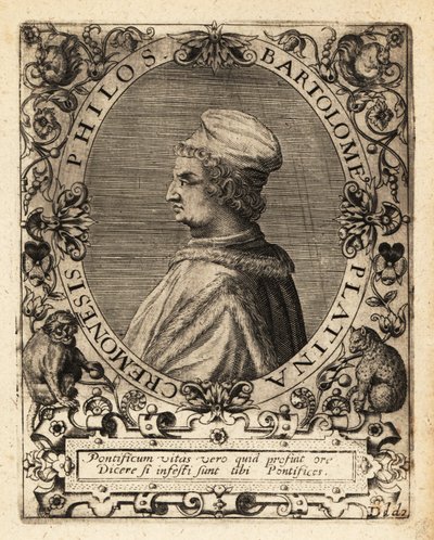 Bartolomeo Sacchi, İtalyan Rönesans yazarı. by Theodore de Bry