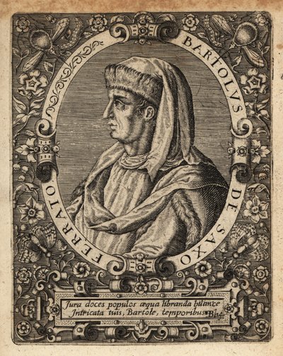 Bartolus de Saxoferrato, İtalyan hukuk profesörü. by Theodore de Bry