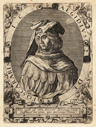 Egidio Foscherari, d.1289, İtalyan hukukçu. by Theodore de Bry