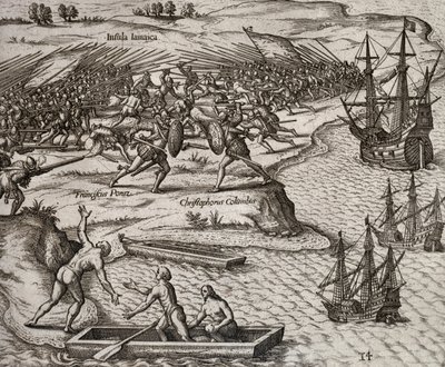 Theodor de Bry (1528-1598) tarafından gravür Jamaika