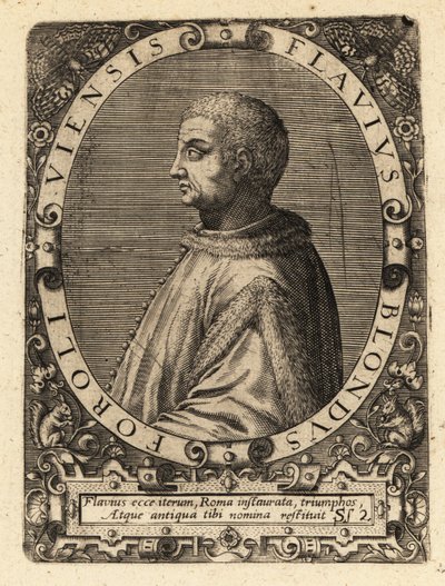 Flavio Biondo, İtalyan tarihçi by Theodore de Bry