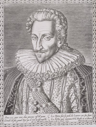 Henri IV (1553-1610) Navarre Kralı olarak, 1589 by Theodore de Bry