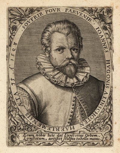 Jan Huyghen van Linschoten, Hollandalı Protestan tüccar. by Theodore de Bry