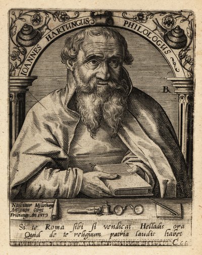 Johannes Hartung, Alman Graecist ve Hebraist by Theodore de Bry