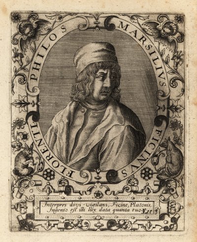 ಮಾರ್ಸಿಲಿಯೊ ಫಿಸಿನೊ, ಇಟಾಲಿಯನ್ ವಿದ್ವಾಂಸ.ಟರ್ಕ್ by Theodore de Bry