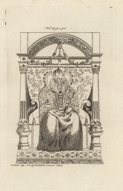 Vitray pencereden İngiltere Kraliçesi I. Elizabeth. by Theodore de Bry