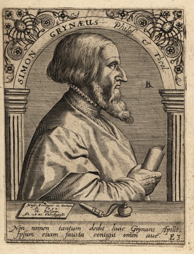 Simon Griner; 1493-1541, Alman bilgin. by Theodore de Bry