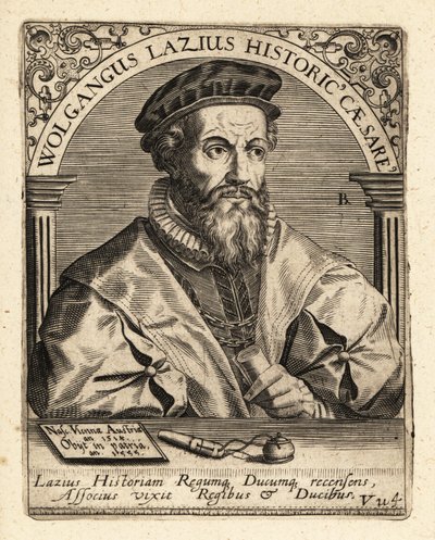 Wolfgang Laz, Avusturyalı haritacı ve tarihçi. by Theodore de Bry