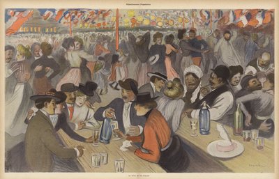 Bastille Günü kutlamaları (renkli taş) by Theophile Alexandre (after) Steinlen