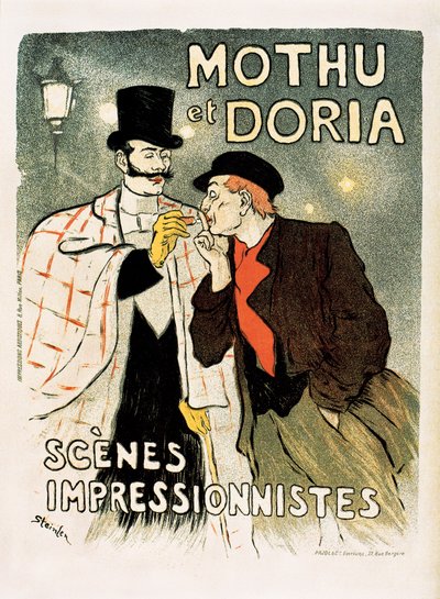 Şarkıcılar Mothu ve Doria için reklam afişi by Théophile Alexandre Steinlen