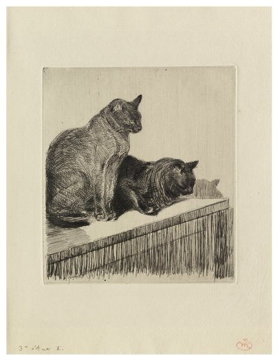 Dolapta İki Kedi by Théophile Alexandre Steinlen