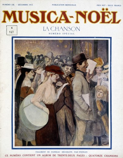 Magazin “müzika Noel””, Aralık 1913 tarihli özel şarkı. Kapak, Steinlen