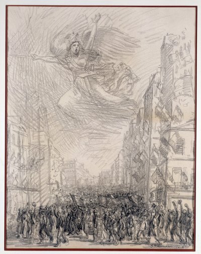 Zafer veya Marseillaise Alegori. Theophile Alexandre Steinlen (1859-1923) 1915 Paris tarafından çizim. B.N. by Théophile Alexandre Steinlen