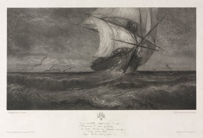 Hayalet Gemi veya Dalgalarda by Theophile Narcisse Chauvel