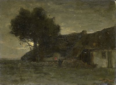 Akşam karanlığında bir koyun ağılı by Theophile de Bock