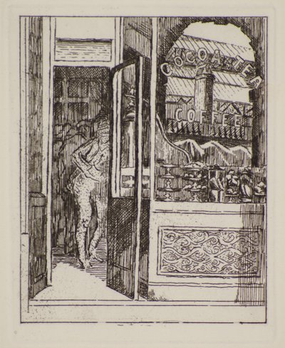 Kahve Barı, 20. yüzyıl (gravür) by Therese Lessore