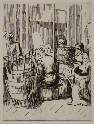 Sepetli Erkekler ve Kadınlar, 20. yüzyıl (gravür) by Therese Lessore