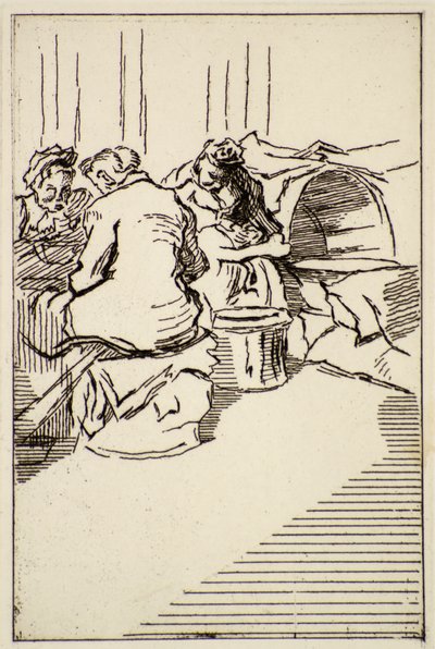 Oturan Üç Kadın, 20. yüzyıl (gravür) by Therese Lessore