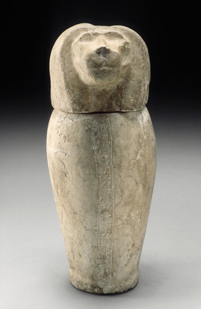 Sinosefali Başlı Kanopik Kavanoz (kireçtaşı) by Third Intermediate Period Egyptian