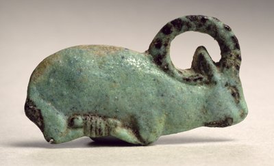 Kafesli dağ keçisi temel yatağı (fayans) by Third Intermediate Period Egyptian