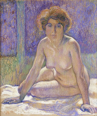 Oturan Çıplak Kadın, 1912 dolayları by Théo van Rysselberghe