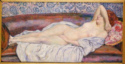 uzanmış çıplak by Théo van Rysselberghe