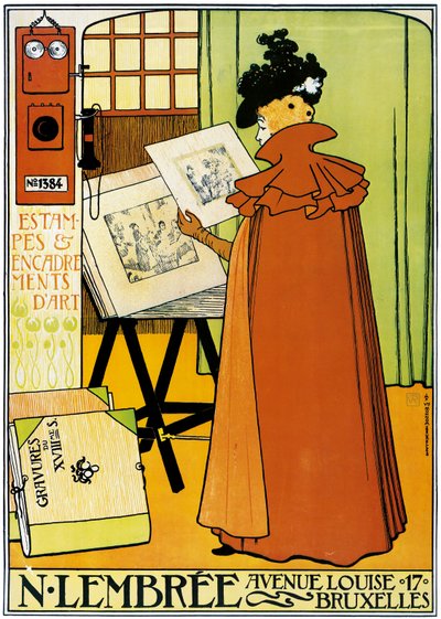 Brüksel'deki Lembree sanat bayiliği için reklam afişi by Théo van Rysselberghe