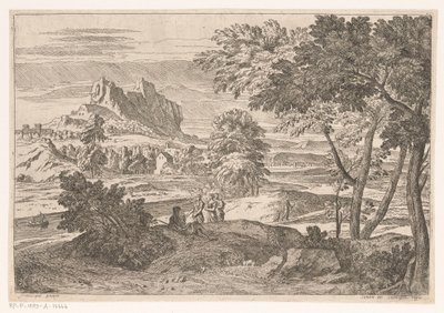 Rakamlar ve tavşanlar ile Arcadian manzara Suite de Paysages (dizi başlığı) by Théodore