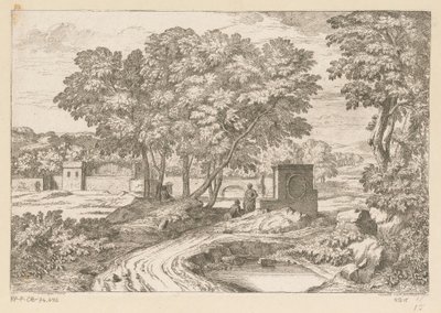 Bir Çeşmenin Yanında İki Kadınla Arkadya Manzarası Suite de Paysages (dizi başlığı) by Théodore