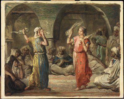 Cezayirli dansçılar. Mendil Dansı, 1849. by Théodore Chassériau