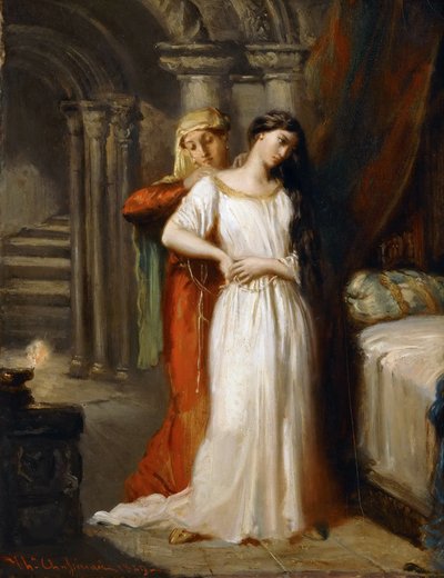 Desdemona Yatağına Çekiliyor, 1849. by Théodore Chassériau