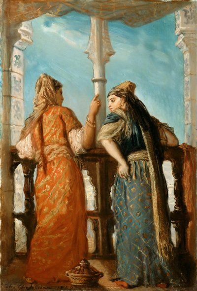 Balkondaki Yahudi Kadınlar, Cezayir, 1849. by Théodore Chassériau