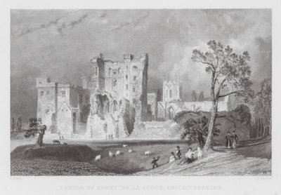 Ashby de la Zouch Kalesi, Leicestershire (gravür) by Thomas (after) Allom